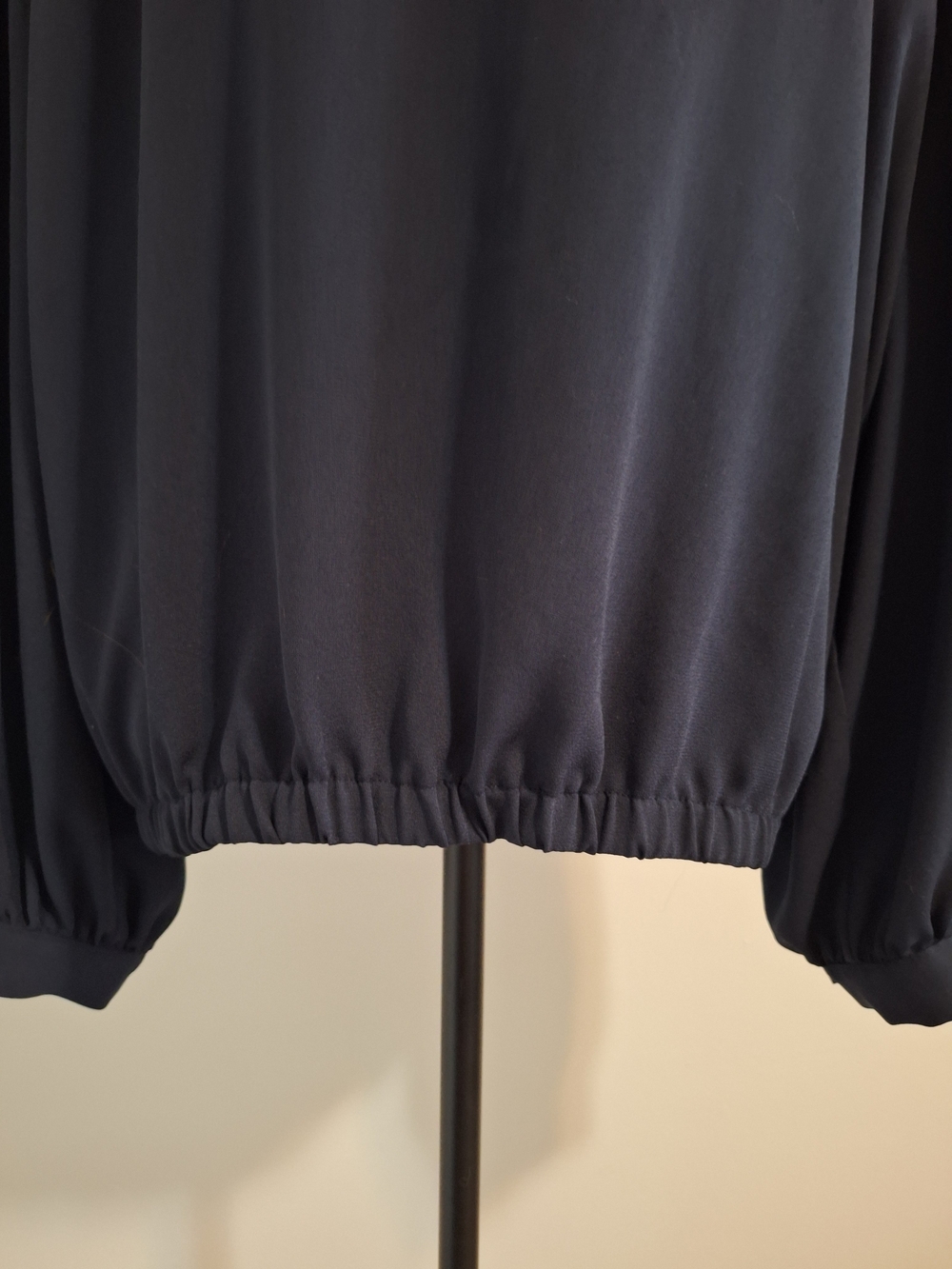 Nine West Navy Long-Sleeve Peasant Keyhole Neckline Top - Picture 7 of 7